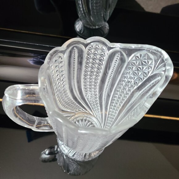 Antique clear glass pitcher EAPG Victorian Mckee Bros Doric swirl pattern. - Picture 6 of 8